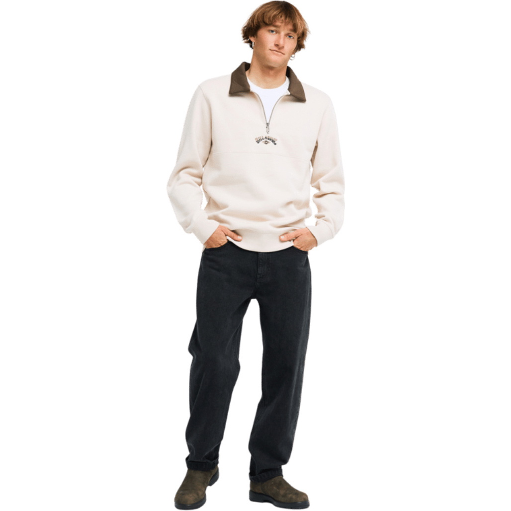 2026 Billabong Mens Winton Half Zip Fleece EBYFT00181 - Oatmeal